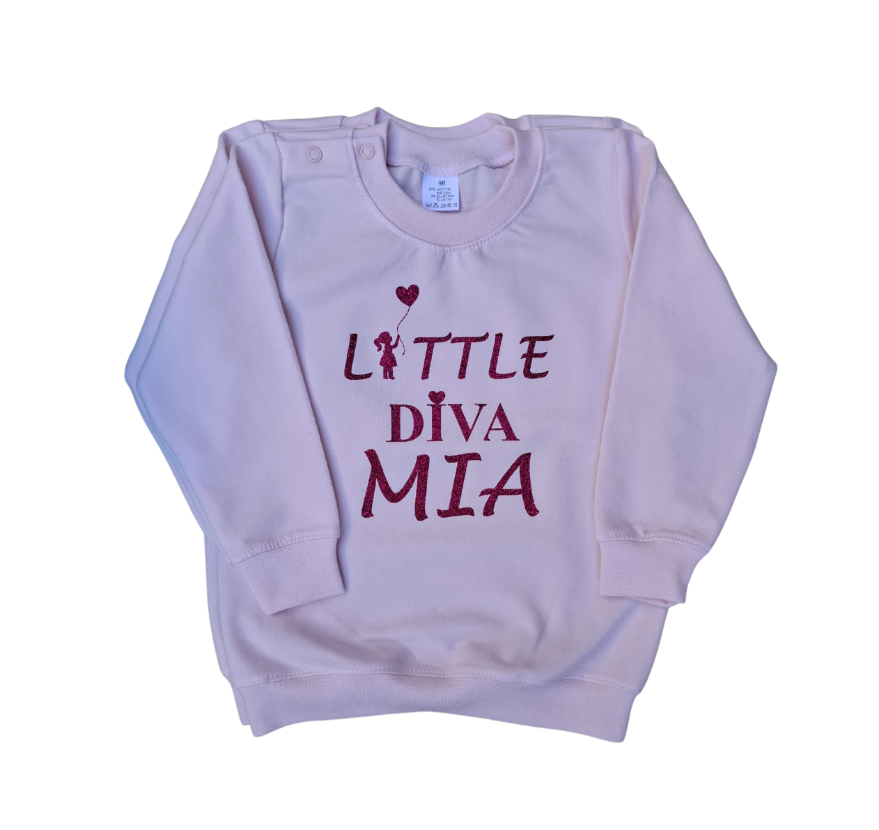 Kindersweater | Little Diva | Met naam | Glitters